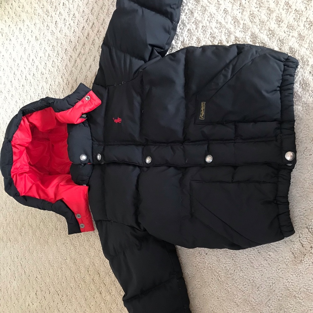 Gently used black Ralph Lauren down coat size 4T
